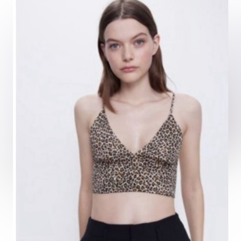 Zara Animal Print Crop Top